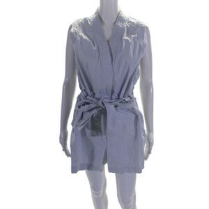 Derek Lam Collective Womens Blue Tie Waist Romper Blue Size 12 16561614